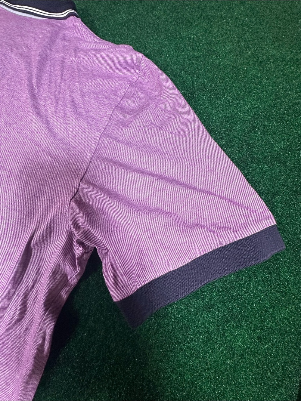 Men's Brooks Brothers Purple Polo Shirt with Contrast Collar - Picture 7 of 7